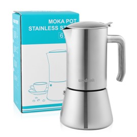 wedrink Stovetop Espresso Maker 6 Espresso Cups Stainless Steel Moka Pot for Greca, Induction, Electric & Gas Stoves(10 OZ/300ml)