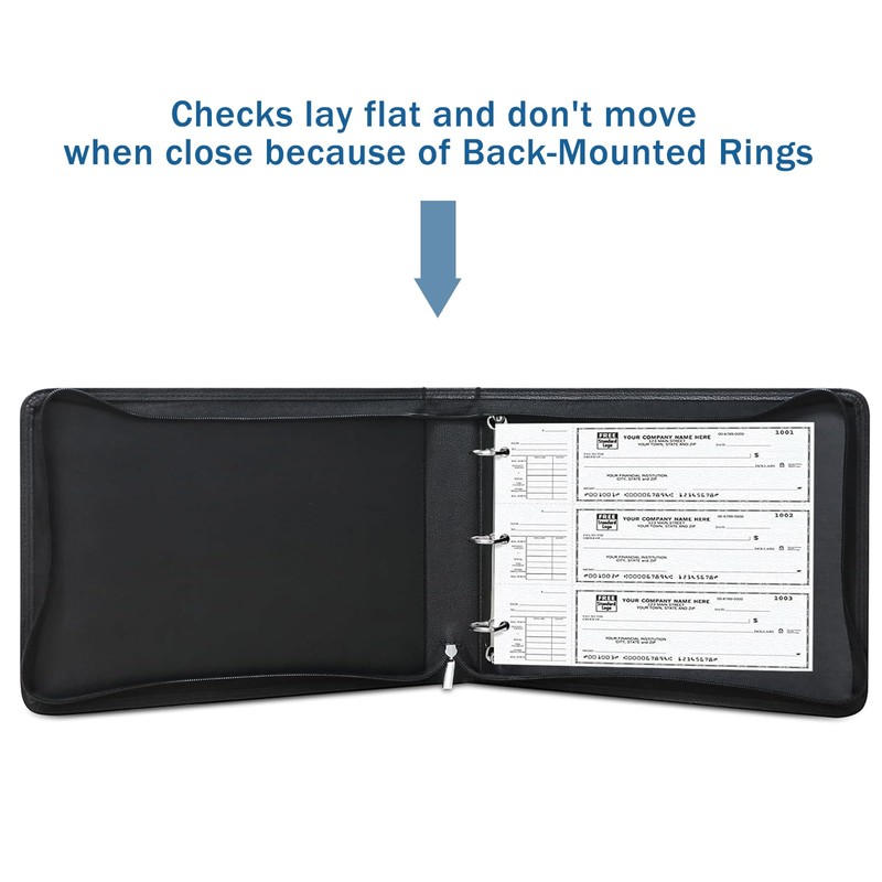LLi Cufite 3 Rings Check Binder for End-Stub Deskbook Checks,