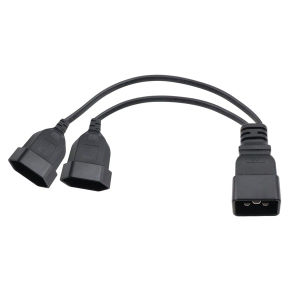 RIIEYOCA 2-in-1 Mains Adapter Cable for UPS Plug IEC 320