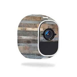 MightySkins Skin Compatible with Netgear Arlo Pro 2 - Gray Wood | Protective, Durable, and Unique Vinyl Decal wrap Cover | Easy to Apply, Remove, and Change Styles | Made in The USA