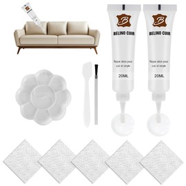 JCOTCL EELHOE Professional DIY Leather & Vinyl Repair Kit - Leather Repair Cream, for Car Seats, Sofas, Leather Clothing, Leather Bags, Repair and Renovation (White)