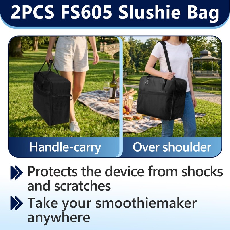 2Pcs Carrying Bag for Ninja Slushie FS605 and FS601, Travel