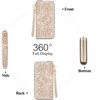 FOXLOVER Leather Wallets for Women RFID Blocking Zipper Wristlet Clutch