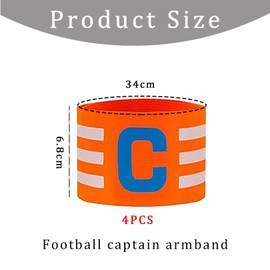WANTUSHUI Set of 4 Adjustable Captain's Armband Children's Football, Bracelet, Game Leader's Bandage, Elastic Captain's Armband Football for Children Adults Junior Many Sports, Perfect Choice for Team