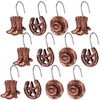 Beeveer 24 Pcs Western Cowboy Shower Curtain Hooks Western Cowboy