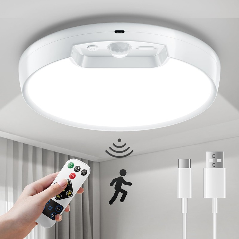 Homelist Newly Upgraded Rechargeable Ceiling Light – 8000mAh Battery-Operated Wireless