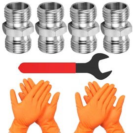 4Pcs M14 to M16 Hydraulic Fitting Adapters for Mini Excavator, Carbon Steel Thread Connector, Compatible with AGT, FF Industries, VICSEC, Replaces 115757, Ideal for Hydraulic Thumbs & Attachments