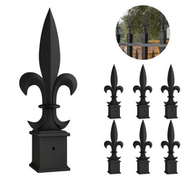 ZXNhome 15Pcs Metal Fence Finials Fits 1" Square Post- Aluminium Alloy Trident Spear Black Fence Topper Caps Spear Tips Post Caps for Yard Garden Lawn Iron Picket Fence Spire Decoration