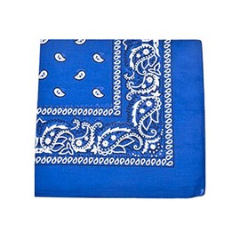 Kaiser Novelty Bandanas Paisley Cotton Bandanas (Royal Blue 22 X 22 in)