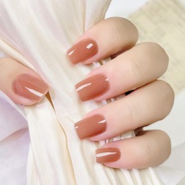 Ceboic 20Pcs Gel Nagellack Aufkleber | UV Gel Nagelfolien Selbstklebend | Heißer Kakao Halbgehärtete Gel Nail Stickers | Langanhaltend Gel Nagellackstreifen | Gellack Wraps für Finger & Fußnägel