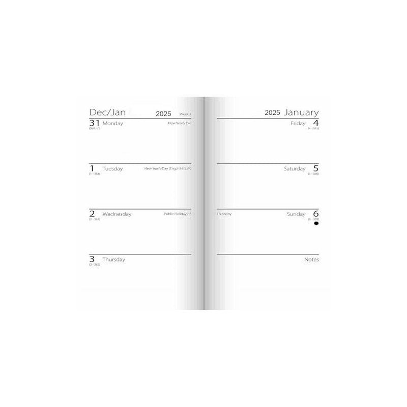 2025 Slim Week To View Diary Slim WTV Diary &