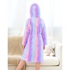 Doctor Unicorn Soft Hooded Rainbow Bathrobe Sleepwear for Girls (Bright