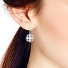 AeraVida Contemporary Jerusalem Cross Symmetric .925 Sterling Silver Dangle Earrings