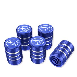 Yoweika Tire Valve Cap, Air Valve Cap, Car Bicycle Tire Air Valve Cap, High Strength, Aluminum, Corrosion Prevention, Refurbished Parts, Wheels, Air Stem Cap, Fits All Vehicles, Set of 5 (SBR, Blue)