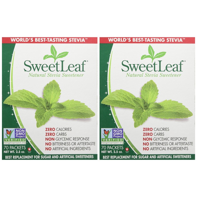 Sweetleaf Stevia Sweetener Packets 70 Ct - 2 Pack Zero