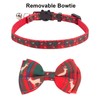 PTDECOR Christmas Cat Collars with Bow Bell, 2 Pack Kitten