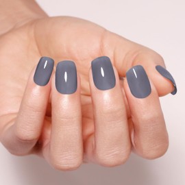 Imtiti Jelly Medium Gray Gel Nail Polish, Sheer Deep Grey UV/LED Soak Off Gel Polish for Nail Art Starter Manicure Salon DIY at Home, 1Pcs 0.5 Fl Oz