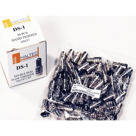 Double Seal Inflate/Flow Through Tire Valve Stems Caps - Haltec (100 Pieces) Car Truck RV Bus