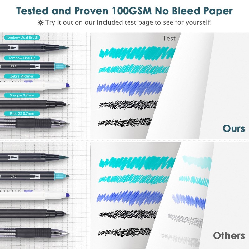 OFFIGIFT Graph Paper Notebook, 312 Numbered Pages B5 Hardcover Leather