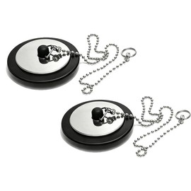 2 Pcs Bath Plug and Chain, Bathtub Plug(43mm Diameter), 40cm Chain