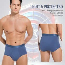 GRESTU Men's Incontinence high-Waisted Underwear Washable 2-Pack, Excellent Absorbency, Leakproof, Breathable Cotton Briefs