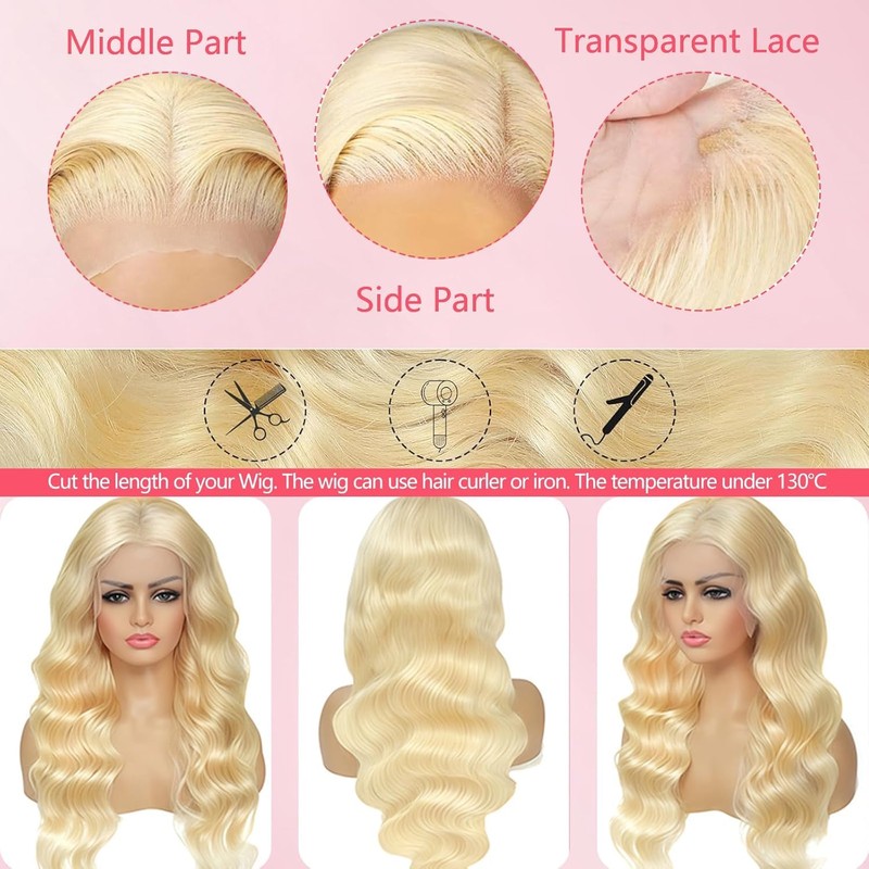 Megeen 613 Lace Front Wig Human Hair Body Wave Honey