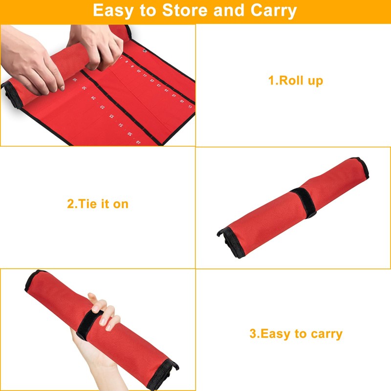 Wrench Roll, Tool Bags, Multi-Pocket Roll Up Tools Storage Bag