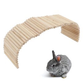 Pet Hideout Bridge,Wooden Rodents Chewing Climbing Tunnel Small Animal Bendy Bridge Ramp Hut Hideout for Guinea Pigs Ferrets Hedgehogs Chinchillas and Other Rodents