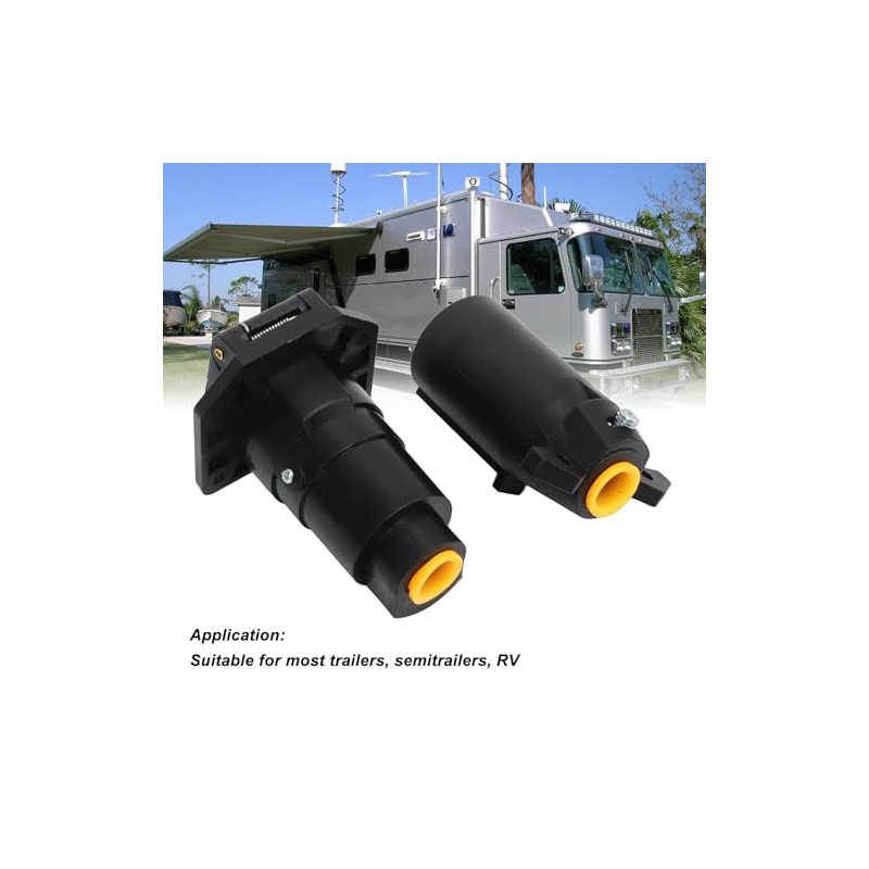 Aramox Adaptador de Cableado de Remolque Redondo, Conector de Remolque
