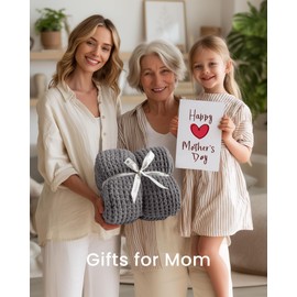 blunique Waffle Knit Twin Blanket, Luxury Cozy Chunky Knit Twin Blanket for Couch, 60 x 80 Thick Ultra-Soft Feather Yarn Knitted Blankets for Sofa, Bed, Home Decor - Grey