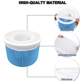 Amacoam Pool Skimmer Socks Pack of 30 Skimmer Basket Net Filter Socks Skimmer Pool Filter Saver Socks Net Skimmer Socks for Surface Skimmer Removes Slag Leaves