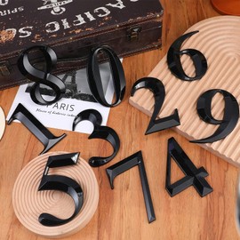 10 Pcs House Numbers 3D Door Mailbox Numbers 0-9 Self Adhesive House Door Numbers House Street Address Numbers Stickers for House, Apartment, Office, Hotel Room, Mailbox Signs(Black, 5 x 3.15 Inches)