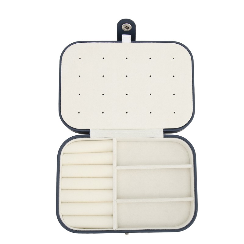 Portable Jewelry Box PU Leather Large Capacity 2 Layers Travel