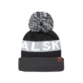 SEALSKINZ Foulden - Cappello Idrorepellente con Pompon, Colore: Nero/Grigio/Bianco, S/M