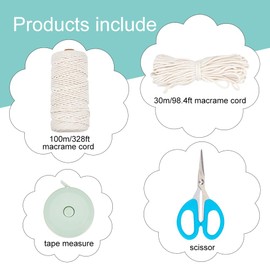 WEBEEDY Macrame Bag DIY Kit Bohemian Shoulder Bag Macrame Purse Set for Adults Beginners, Includes 3mm Natural/Beige Macrame Cord, Crochet Bags for Women Holiday Beach Decor, with Instruction