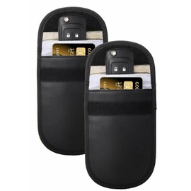 2 Pack Car Key Signal Blocker Pouch, Blocking Keyless Entry, Fob Protector- RFID Blocking cage work with Remote Durable Signal Blocker Anti-Theft Remote Protection for Car Security, Vans, Motorcycles