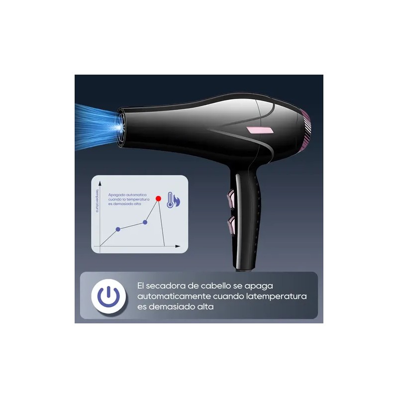 Secadora Cabello Con Difusor Profesional Para Estetica Mujer
