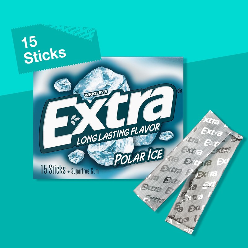 EXTRA Polar Ice Chewing Gum Packs, Sugar Free Gum in