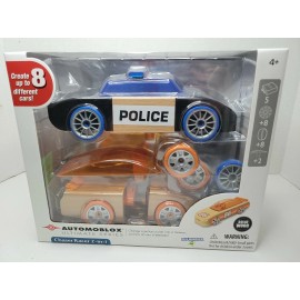 Automoblox Ultimate Series Chaser Racer 2-in-1 Police Cruiser Racecar Solid Wood