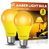 mfxmf Amber Sleep Light Bulb 2 Pack，Dimmable 1800K Warm Light