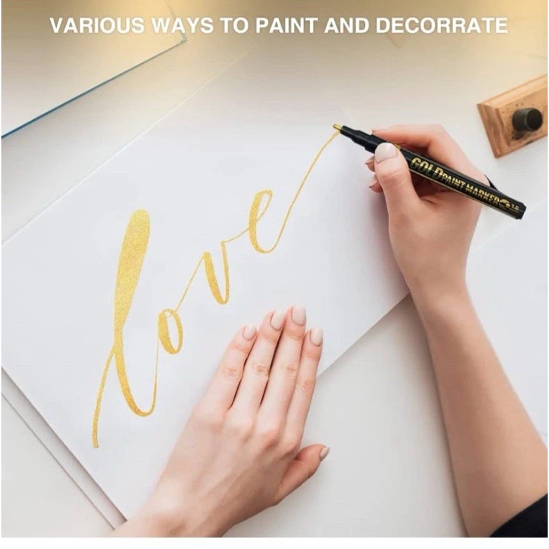ZOET 2 SETS Liquid Gold Marker Paint Pens Outline/Fill Paper