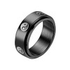 LAFATINA 8MM Yin and Yang Fidget Spinner Rings for Men