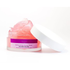 Facial Exfoliating Gel Mask - 20% AHA + 5% BHA, Aloe, Hyaluronic Acid-Cleansing, and Hydrating Hydro Jelly Mask for Face, Brightens, Smooths, and moisturizes Skin -Cruelty Free 50ml / 1.7 Oz