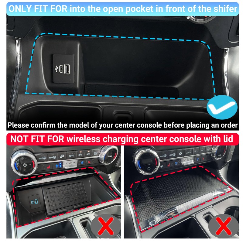 Center Console Organizer Compatible with 2021-2025 Ford F150 / 2022-2024
