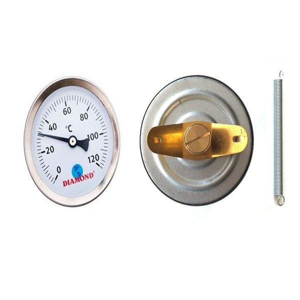 Hot Water Pipe Thermometer Clip On 0-120°C 63mm Temperature Display
