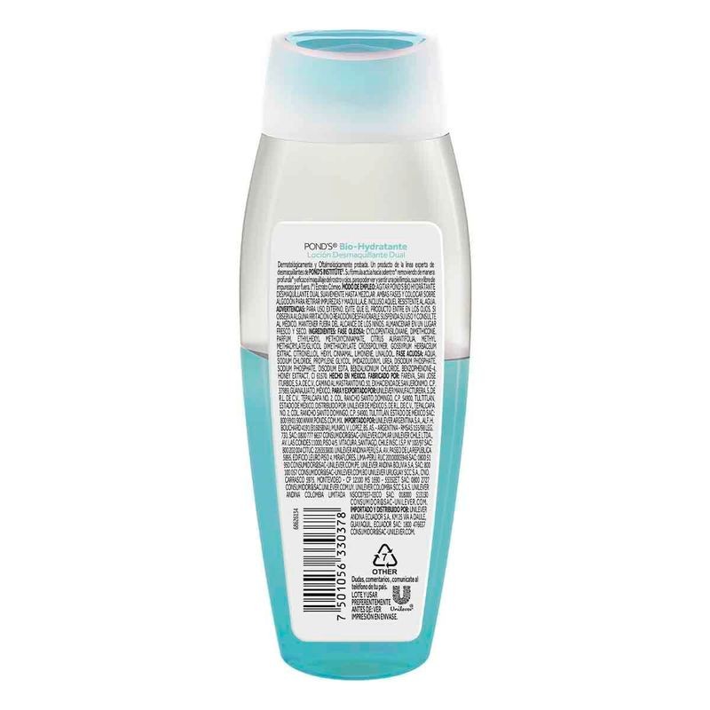 Loción Desmaquillante Dual Pond's Bio-Hydratante 200ml