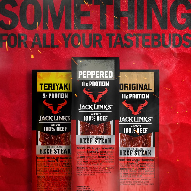 Jack Link's Beef Steak, Peppered - Protein Snacks, Meat Snack