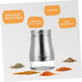 Ciieeo 2pcs Glass Salt Pepper Salt Jar Stainless Steel Lid Seasoning Container