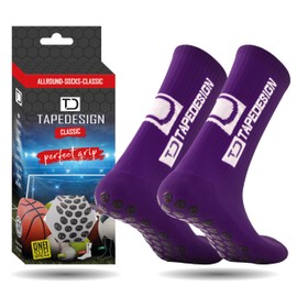 Tapedesign Men's Soccer Futsal Stockings Socks Classic, purple, Free size