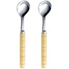 Nagao Border Teaspoon, Yellow, Set of 2, Made in Japan